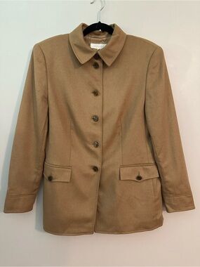 Vintage ESCADA 100% Camel Wool Blazer Jacket Size 42/ 12